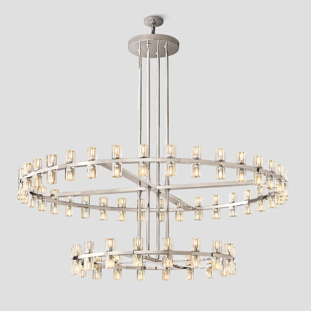 Crystal Chandelier Two-Tier 152cm Brass Glass Pendant Light Dining Room Living Room Luxury Ceiling Lighting | Sansoti
