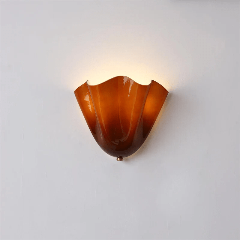 Petalia Wall Light — Sculptural Petal-Inspired Glass Wall Lighting with G9 Socket and Hardwired Installation (28 × 25 × 13 cm) | Sansoti