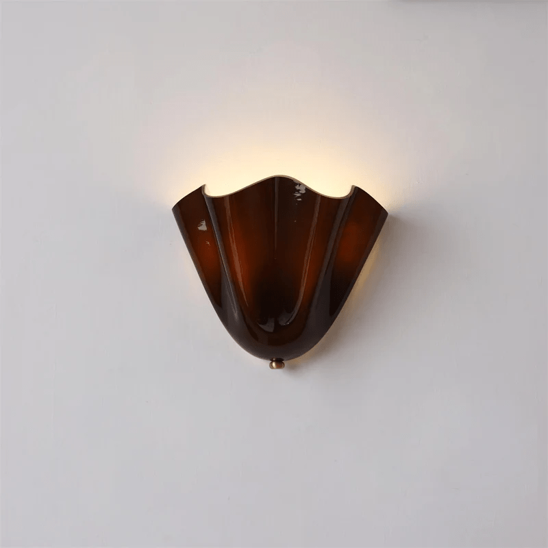 Petalia Wall Light — Sculptural Petal-Inspired Glass Wall Lighting with G9 Socket and Hardwired Installation (28 × 25 × 13 cm) | Sansoti