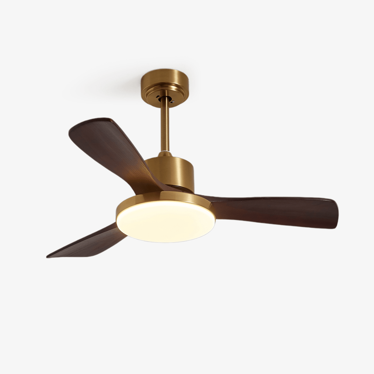Moderner Deckenventilator mit Beleuchtung – Holzblätter & Fernbedienung | Sansoti
