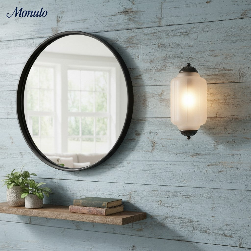 Applique murale Eloise Vintage en verre opalin festonné - Éclairage d'accent moderne pour salle de bain et chambre