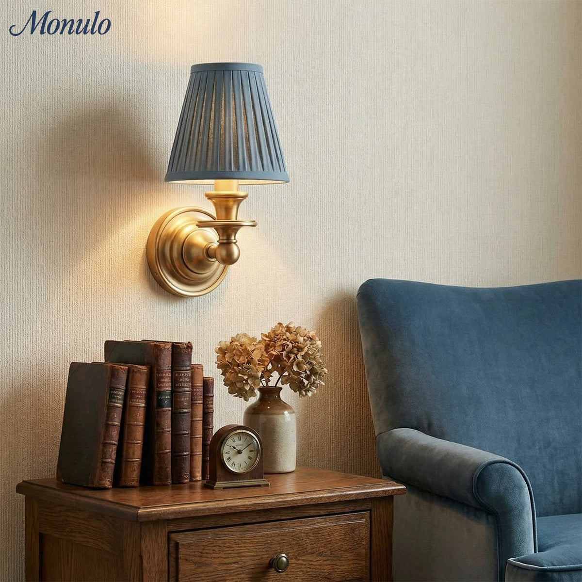Wall Lamp Adjustable Arm Swan-Neck Fabric Shade Dia 8.9 x H 14 cm Wrought Iron Chrome Black Brass Wall-Mounted | Sansoti