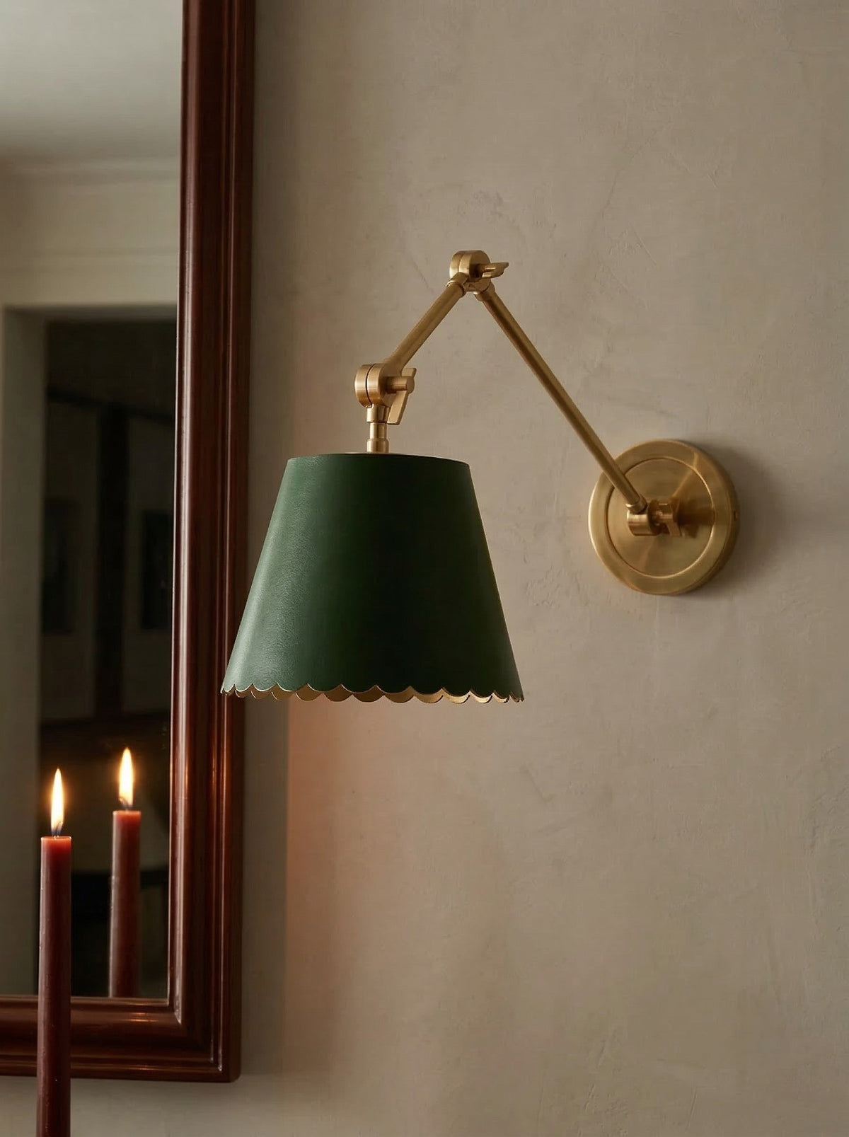 Wall Lamp with Scalloped Shade – Modern Rustic Lighting for Bedroom and Living Spaces | Sansoti