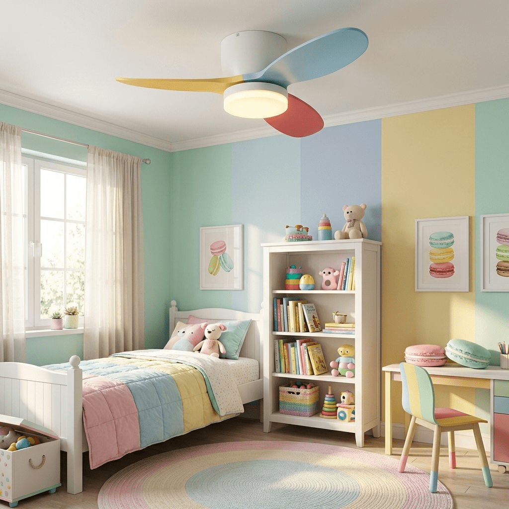 Ceiling Fan Milo with Lighting — Elegant Fan 91cm Modern Design with Remote Control | Sansoti