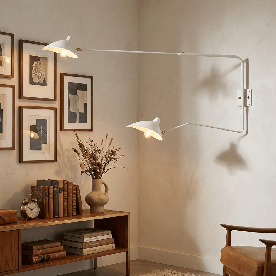 Adjustable Steel Wall Light 1-Head / 2-Head 60-140 cm Modern Design Metal Brass Chrome E26/E27 Socket Adjustable Shade Directional Light Interior | Sansoti