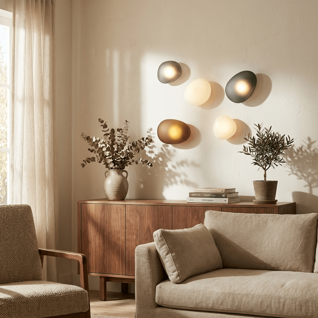 Glass Wall Light with Hand-Blown Bubble Glass – Sculptural Lighting, Scandinavian Design – Available in 4 Unique Models & 4 Colors | Sansoti