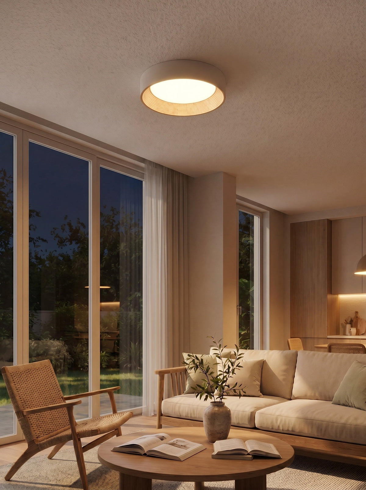 Minimalist Round Low-Profile Ceiling Lamp Bedroom Ceiling Lighting LED | Sansoti