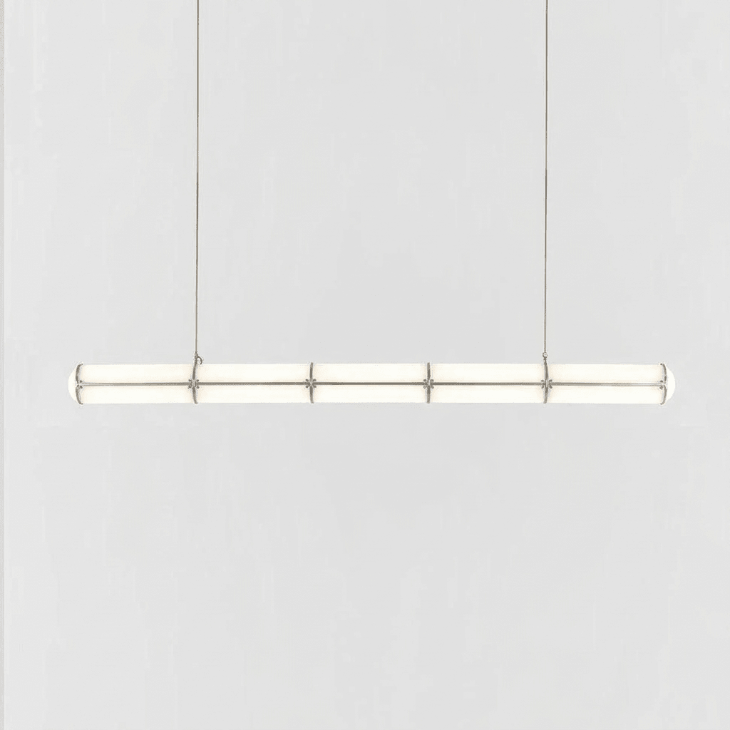 Endless Cylindrical Pendant Light, Modern Linear Lighting for Dining Table and Living Room, Integrated LED Floating Light Line, Architectural Lighting