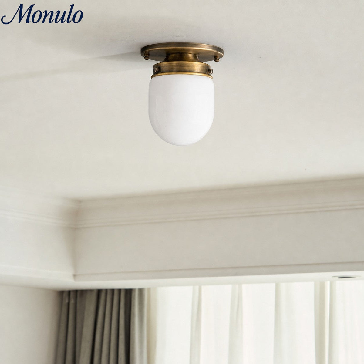 Opalglas Wandleuchte & Deckenleuchte Doppelfunktion Modernes Design Messing | Sansoti