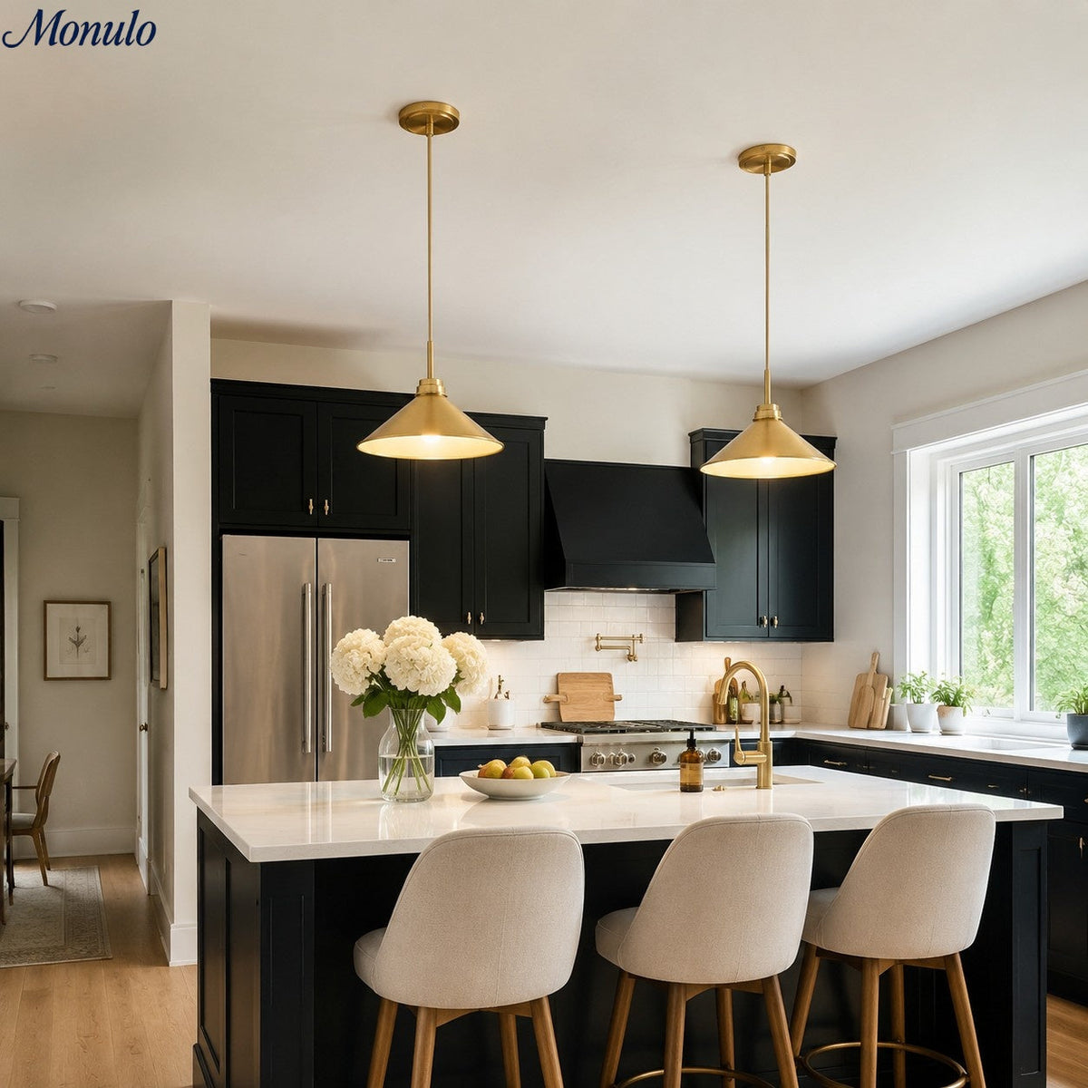Cone-Shaped Pendant Lamp in Country Style - Dimmable - For Kitchen and Hall - Scandinavian Inspired - Modern Farmhouse Lighting | Sansoti