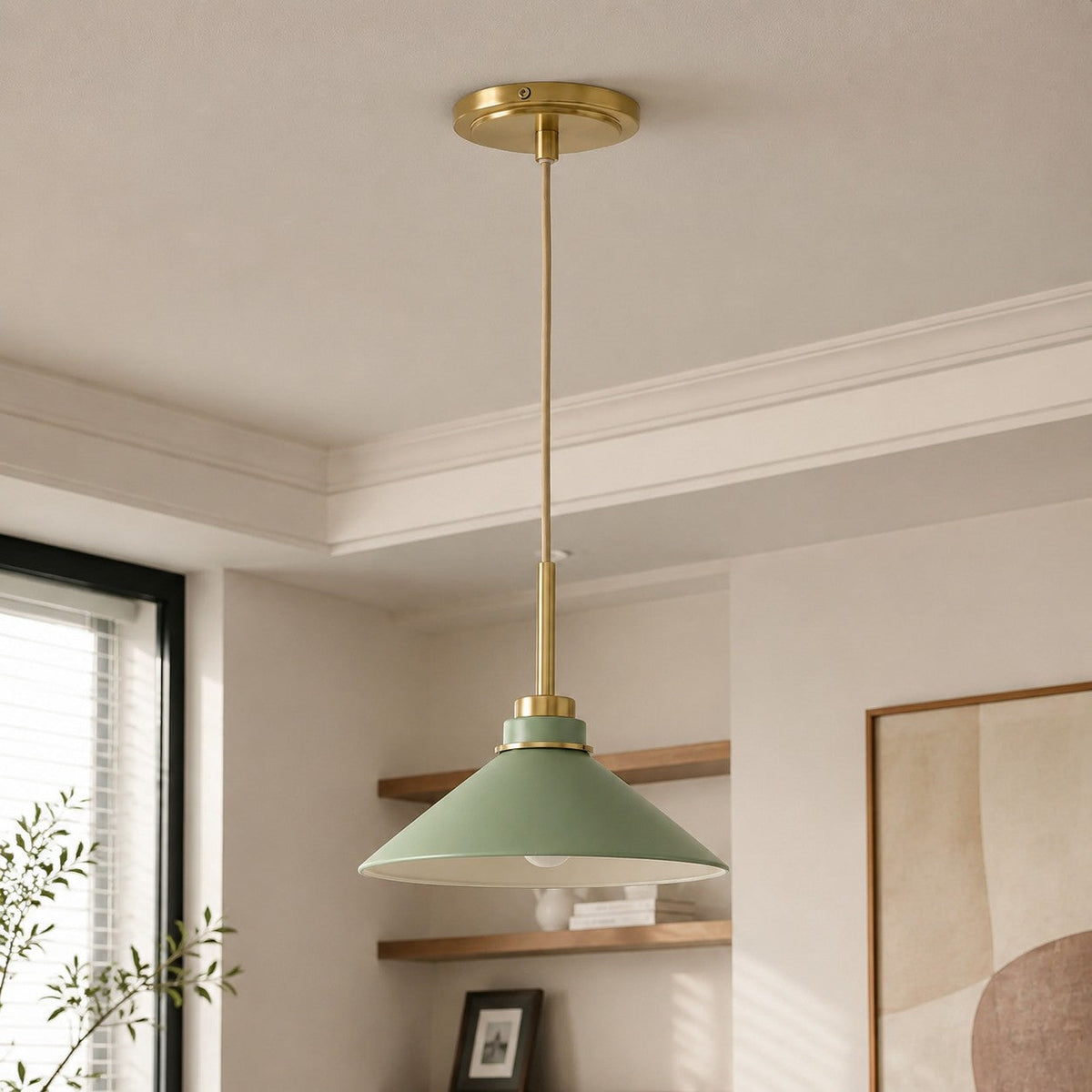 Cone-Shaped Pendant Lamp in Country Style - Dimmable - For Kitchen and Hall - Scandinavian Inspired - Modern Farmhouse Lighting | Sansoti