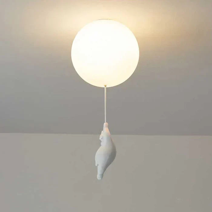 Deckenleuchte für das Kinderzimmer, Bär mit Ballon, warmweißes LED-Licht, verspieltes Design, 15-25 cm, dekorative stimmungsvolle Beleuchtung für das Babyzimmer | Sansoti
