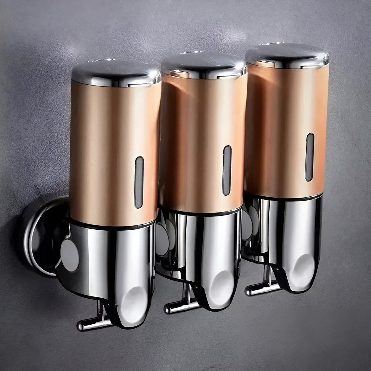 Dispensador de jabón de pared, 500ml, montaje en pared, acero inoxidable, cromado, para baño y cocina, sencillo, doble o triple, jabón líquido | Sansoti