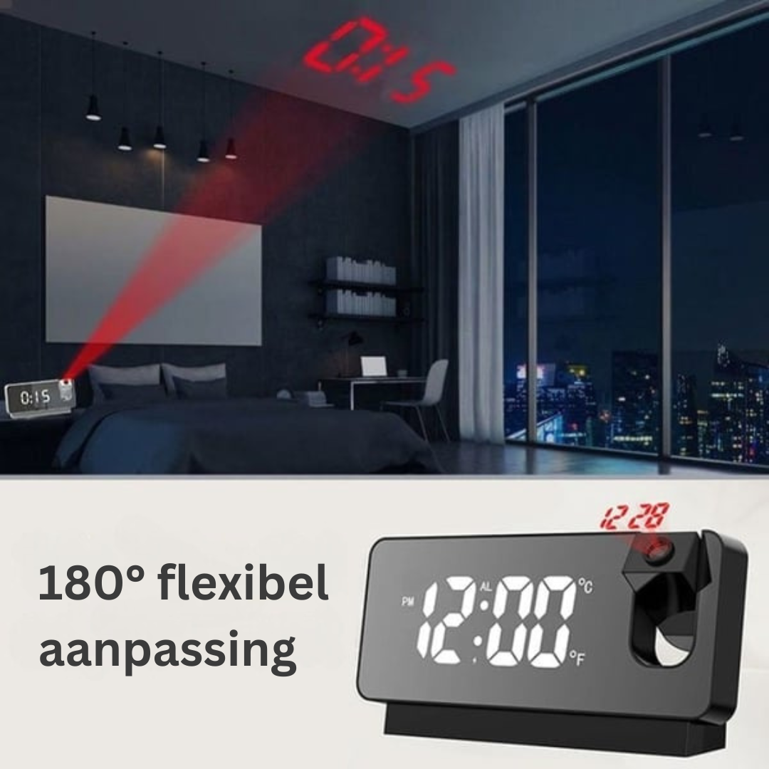 Projection Alarm Clock with Time Projection & Dimmable Display – Digital LED Alarm Clock with Temperature & Humidity | Sansoti