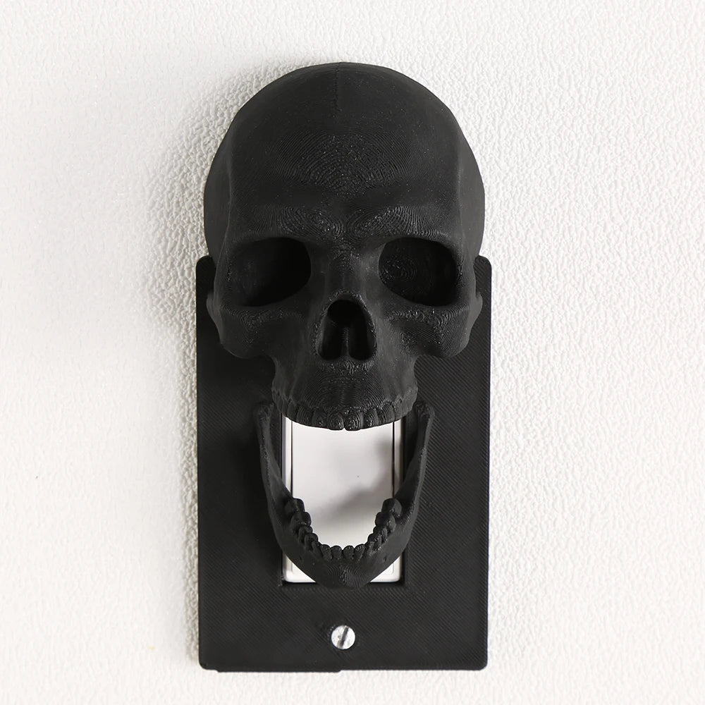 Gothic Skull Switch Plate 3D Wall Decoration Black for Atmospheric Spaces Gothic Interior Style | Sansoti