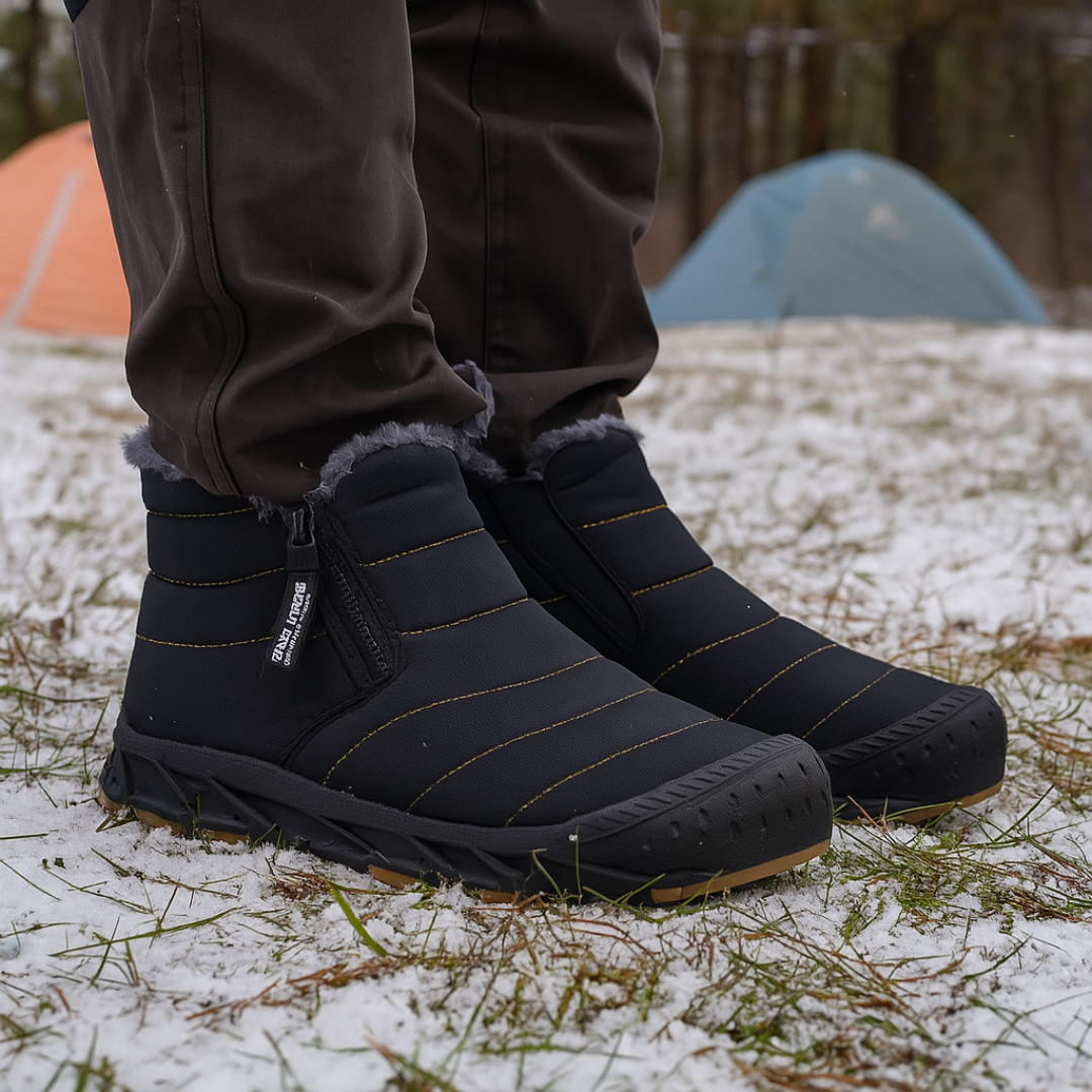 Waterdichte Winterlaarzen Unisex Ritssluiting Fleecevoering Antislip Zool Sneeuwschoenen Heren Dames | Sansoti