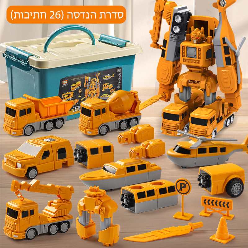 Magnetic Construction Vehicle Playset 50 Pieces Transformable Vehicle Set for Children Educational Construction Toy with Magnetic Parts | Sansoti