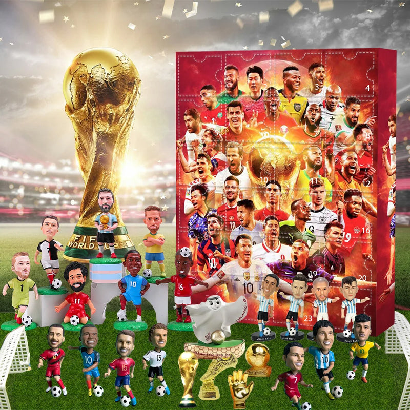 Calendario de Adviento de fútbol 2026 con 24 figuras para jugar, regalos de cuenta atrás navideña para jóvenes aficionados, festividades de diciembre | Sansoti