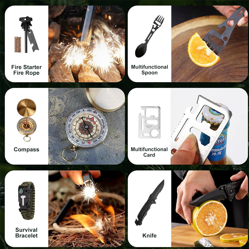 Adventskalender met Overlevingsgereedschap 24 Vakjes Outdoor Camping Wandelen Survival Kit Kerst Decoratie | Sansoti