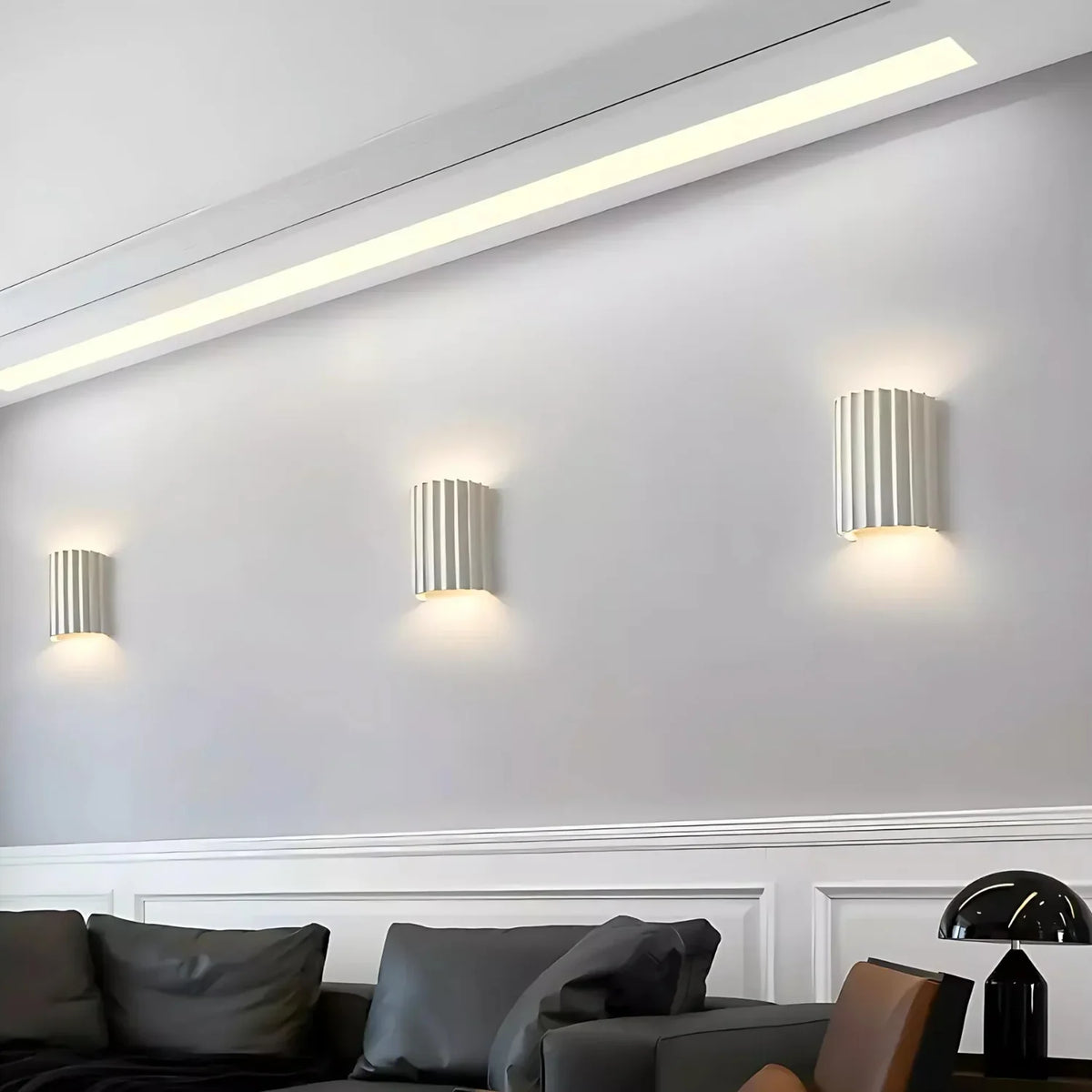 Wandlamp Resin Sculptuur Golvend Nordisch Wit Groen Grijs Slaapkamer Hal | Sansoti