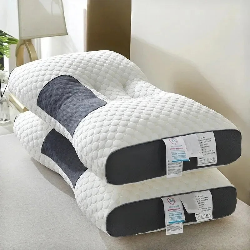 Memory Foam Neck Pillow Ergonomic for Cervical Support and Pain-Free Awakening Side Sleepers Back Sleepers | Sansoti