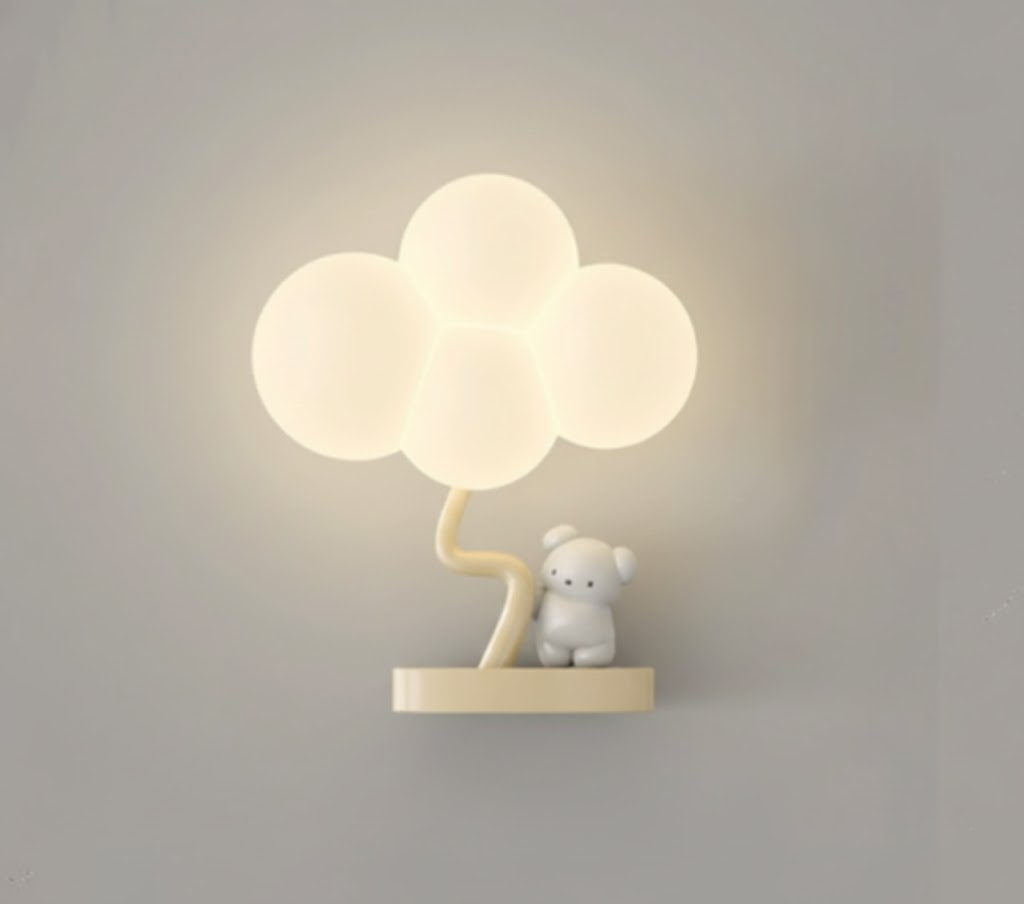 LED Wall Light for Children's Room with Airplane Cloud Rainbow Star Motif Three Light Temperatures Dimmable Ambient Light | Sansoti