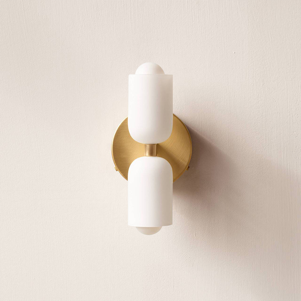 Wandlamp met Dubbele Acryl Kappen – Stijlvolle Up & Down Verlichting voor Hal Slaapkamer Woonkamer Gang | Sansoti