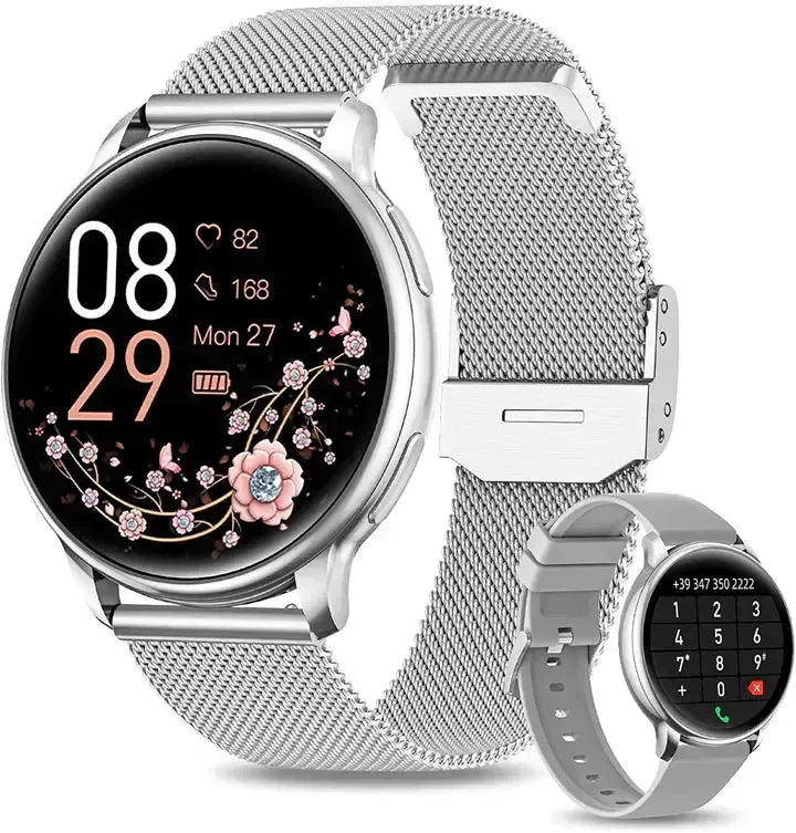 Women’s Smartwatch with Heart Rate Monitor and Call Function — Fitness Tracker Bluetooth Pedometer Sleep Monitoring Blood Oxygen Measurement | Sansoti