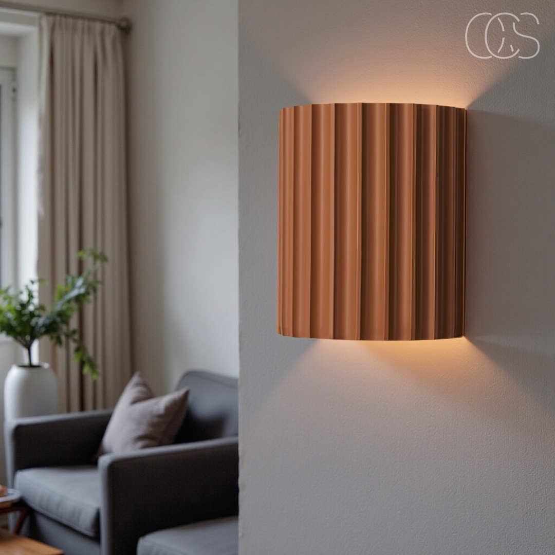 LED Wall Light with Ribbed Relief Bidirectional Light Dimmable Synthetic Resin 14x8x16.5cm Hallway Bedroom Living Room | Sansoti