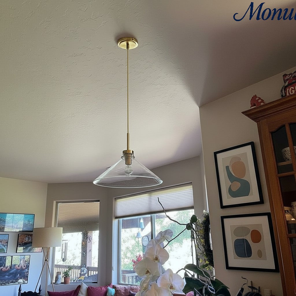 Cone-Shaped Pendant Lamp in Country Style - Dimmable - For Kitchen and Hall - Scandinavian Inspired - Modern Farmhouse Lighting | Sansoti