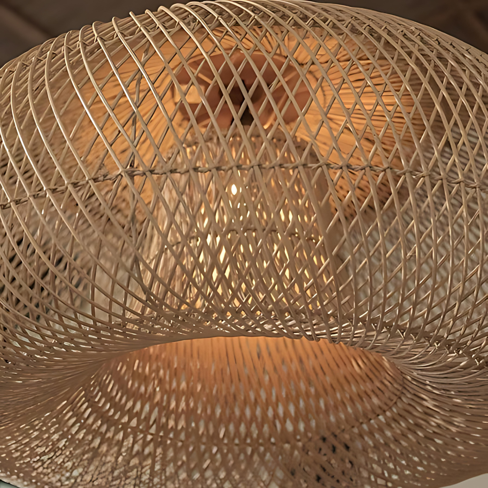 Elegant Handmade Rattan Japandi Pendant Light
