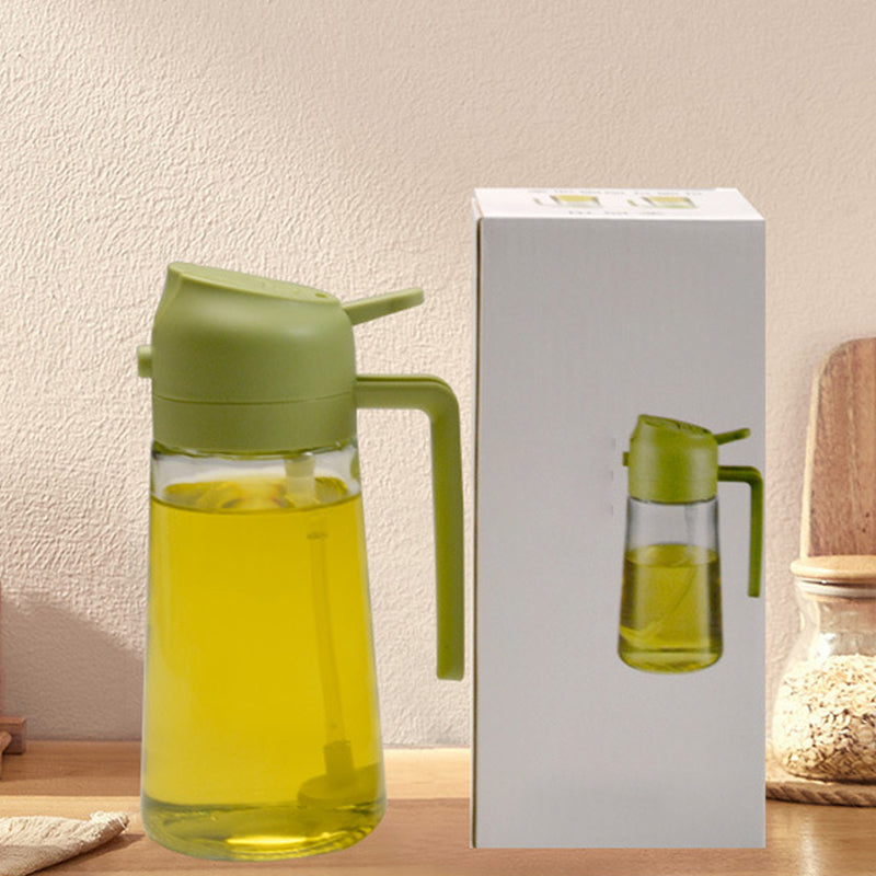 Glas-Ölzerstäuber und -spender 2-in-1, Pump- und Sprühflasche für Essig und Sojasauce, zum Dosieren in der Küche, 470 ml Öl | Sansoti