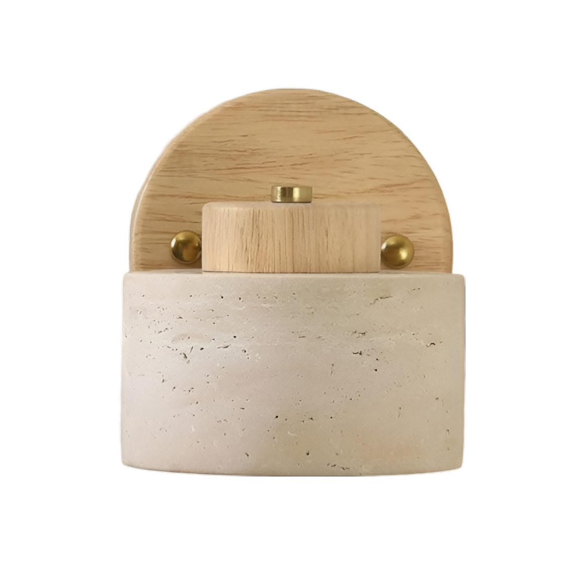 Wall Lamp Travertine Stone LED E27 3000K Japandi Compact Round | Sansoti