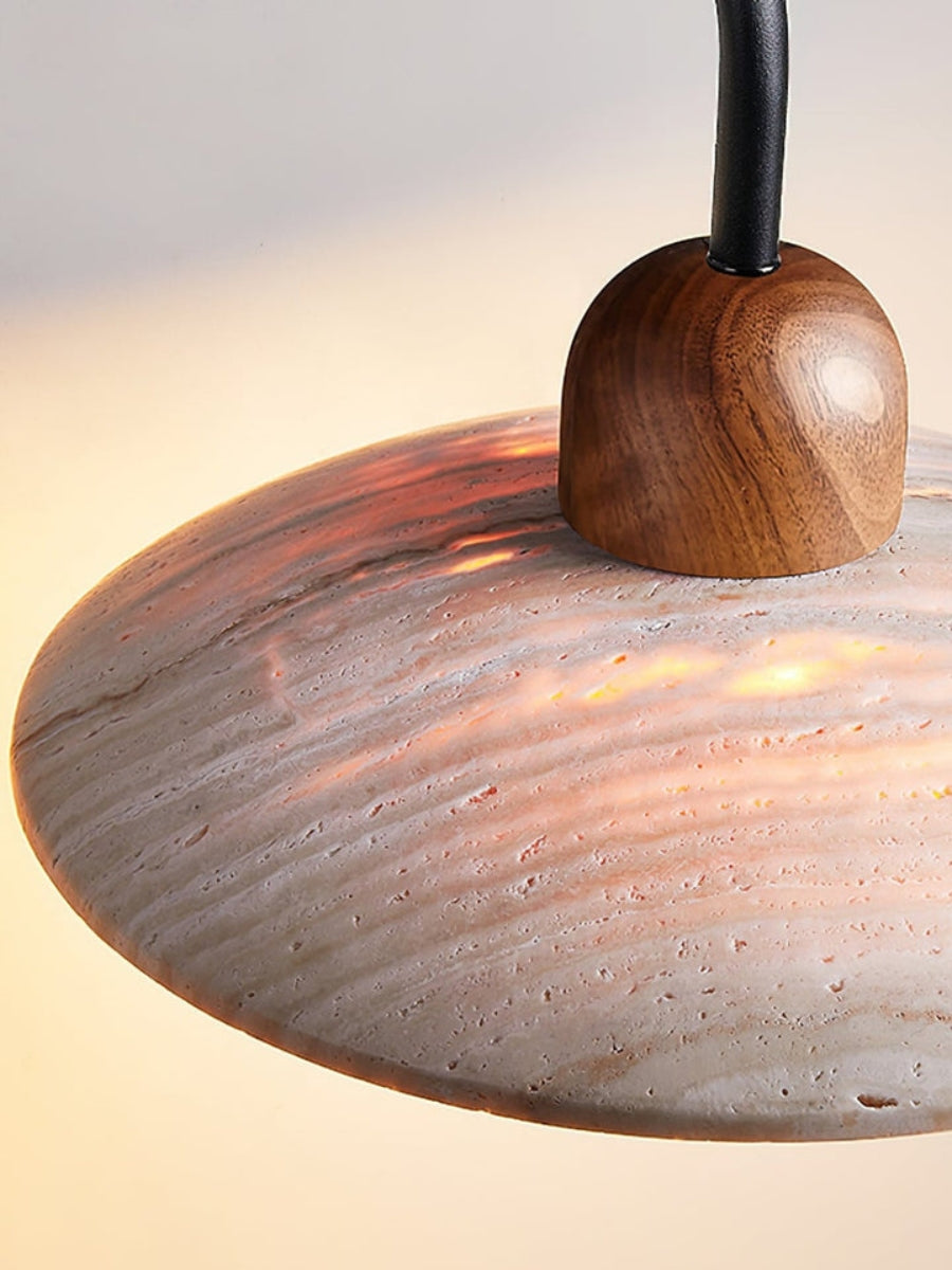 Travertin-Wandleuchte minimalistisches Scheibendesign Natursteinbeleuchtung für Wohnzimmer Schlafzimmer Flur moderne Innenraum-Wandbeleuchtung mit warmem Licht | Sansoti