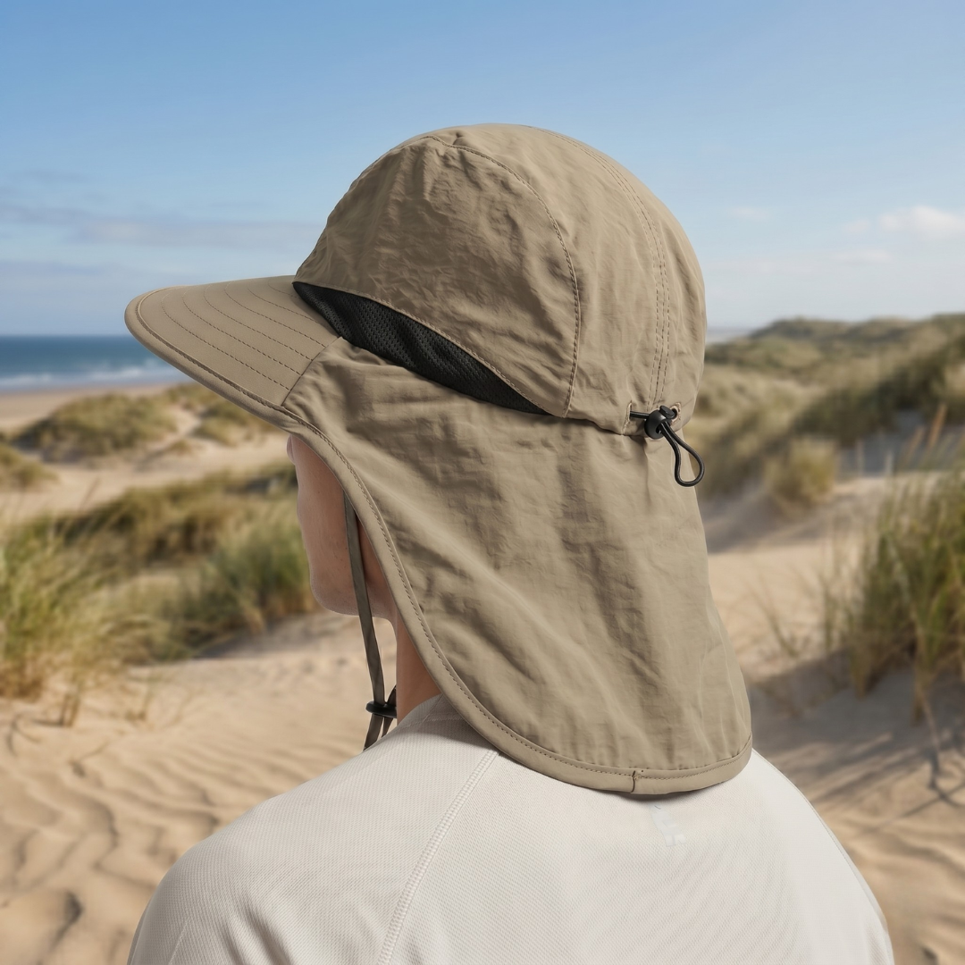 Hoed met Nekflap en UPF 50+ Zonbescherming Brede Rand Ademend Verstelbaar Opvouwbaar Zomerhoed Outdoor | Sansoti
