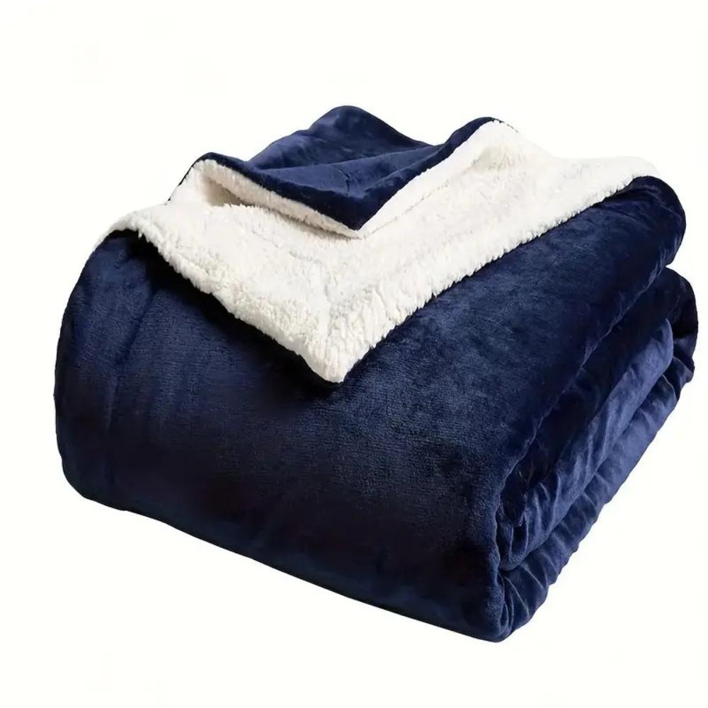 Double-Sided Velour & Sherpa Throw 150x200 cm Warm Home Throw Microfiber Sofa Bed Living Room Bedroom | Sansoti