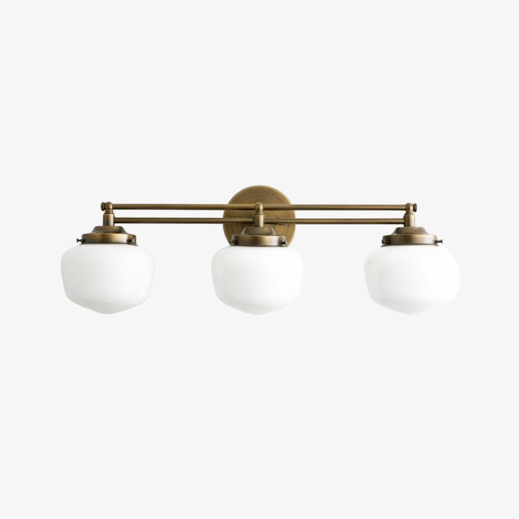 Globe Wall Lamp Classic Bathroom Schoolhouse Lighting Matte Opal Glass for Mirror and Sink | Sansoti