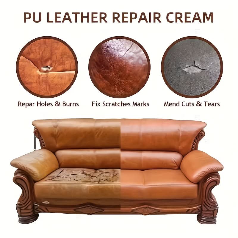 Leder-Reparaturset für Möbel, Autositze und Sofas, Leder-Restaurationskit mit Applikator, 3x10cm | Sansoti