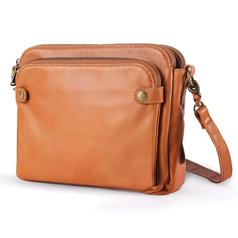 Lederne Umhängetasche mit integriertem Portemonnaie, 9 Kartenfächer, kompakt, für den täglichen Gebrauch, Crossbody-Tasche für Damen | Sansoti