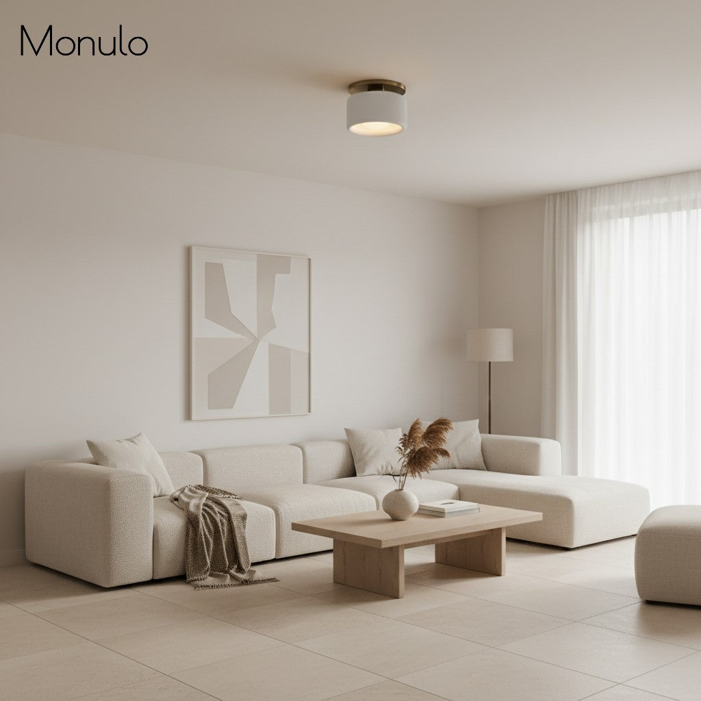 Porcelain Ceiling Lamp Round Modern – Soft Ambient Lighting for Hall Office Kitchen | Sansoti