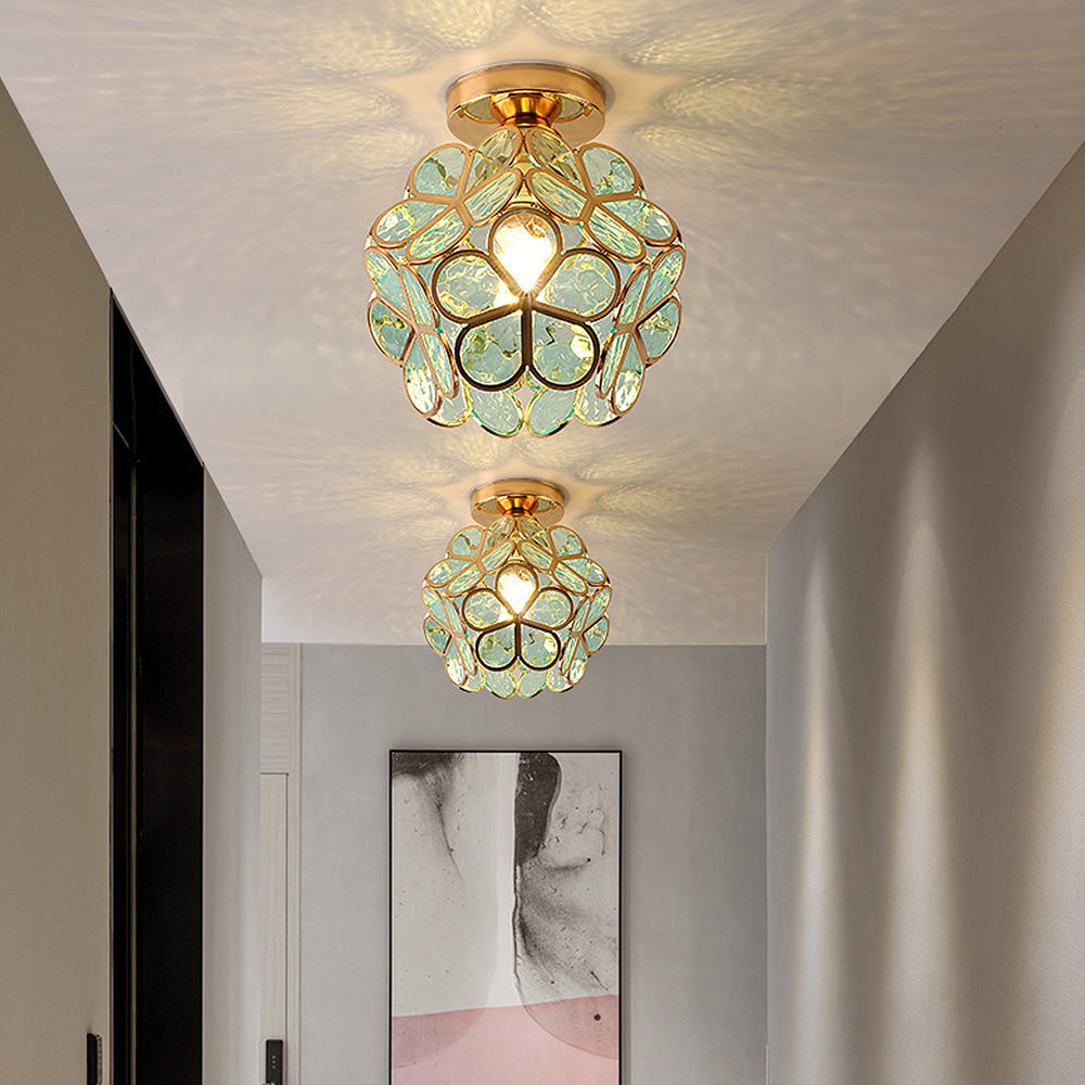 Floyem Flower Plafondlamp 20cm Acryl Goud Gang Slaapkamer Bloemdesign Verlichting Compacte Plafondlamp Hal Lamp | Sansoti