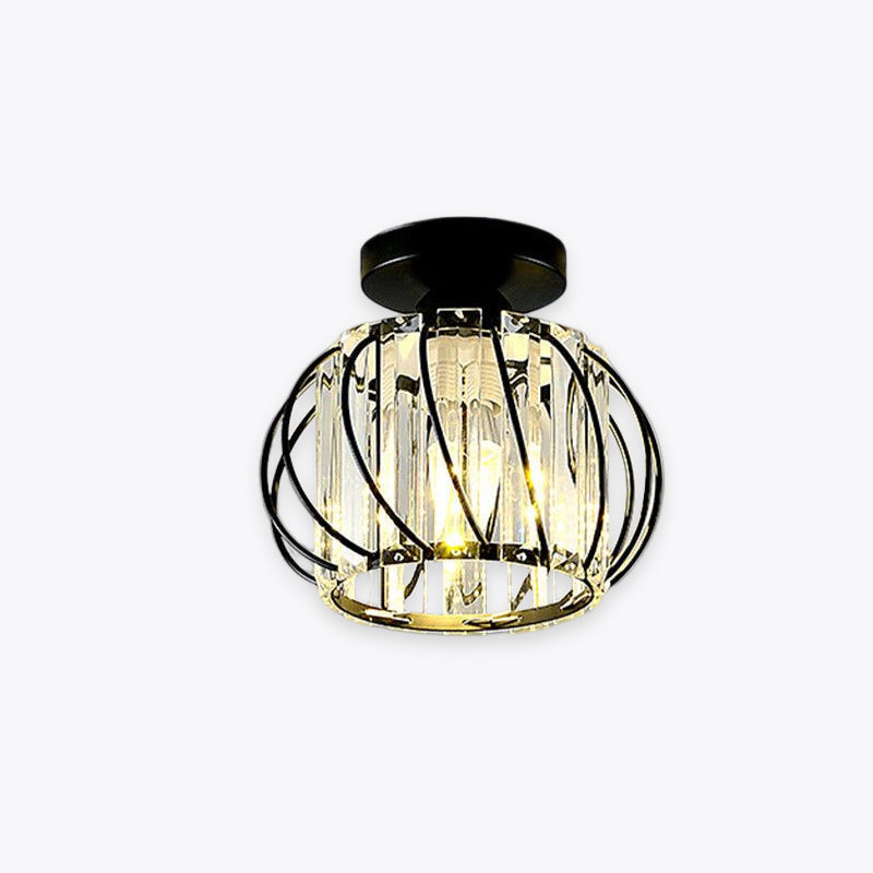 Kristallen Plafondlamp Metaal Goud Zwart E27 Entree Slaapkamer Gang Woonkamer Eetkamer Hal Luxe Interieur | Sansoti