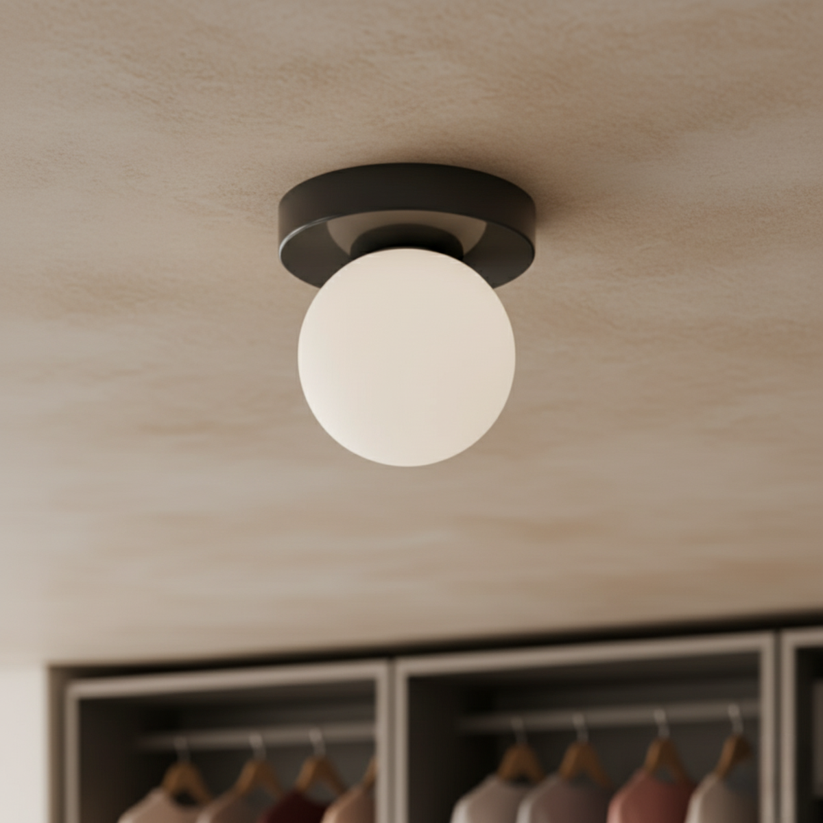 Glass Globe Wall and Ceiling Light with Colored Disc 12×10cm G9 LED 3000K Warm White 110-240V Hardwired | Sansoti