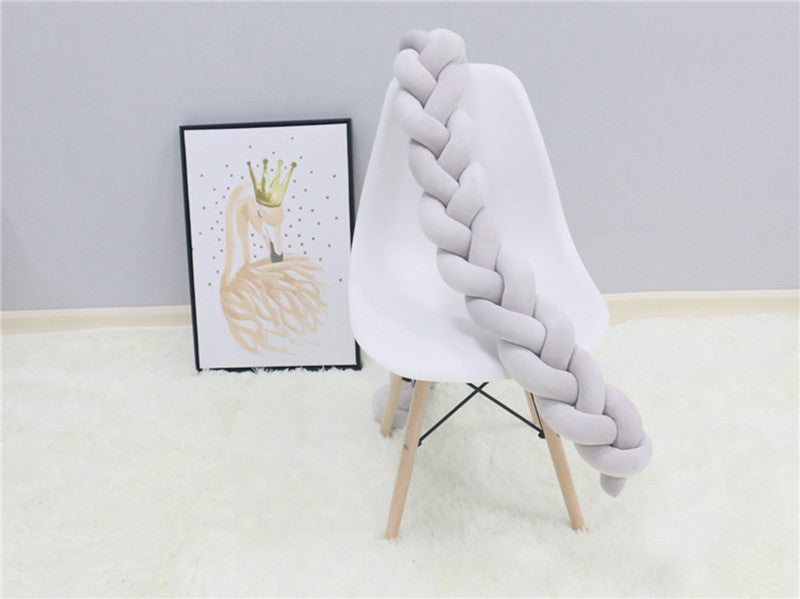 Handgewebter Bettumrandung Babybett 100-500cm Atmungsaktive Baumwolle Schutz fürs Babyzimmer Sicher Weich Verschiedene Farben | Sansoti