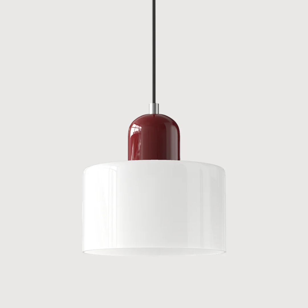 Suspension vintage en verre coloré et métal réglable, éclairage d’ambiance pour coin repas, plafonnier au design rétro | Sansoti