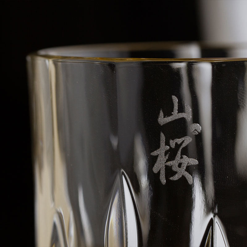 Japanisches Whiskyglas mit Kirschblüten-Relief 320ml Hitzebeständiges Glas für Whisky Cocktails Cognac Premium Trinkglas Traditionelles Handwerk Stilvolles Geschenk | Sansoti