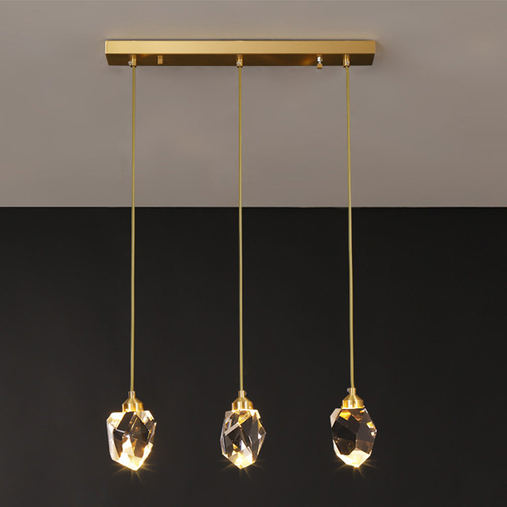 Hängelampe Glas Metall Gold verstellbar Esstisch Wohnzimmer Kücheninsel Tropfenform Designlampe Stimmungslicht | Sansoti