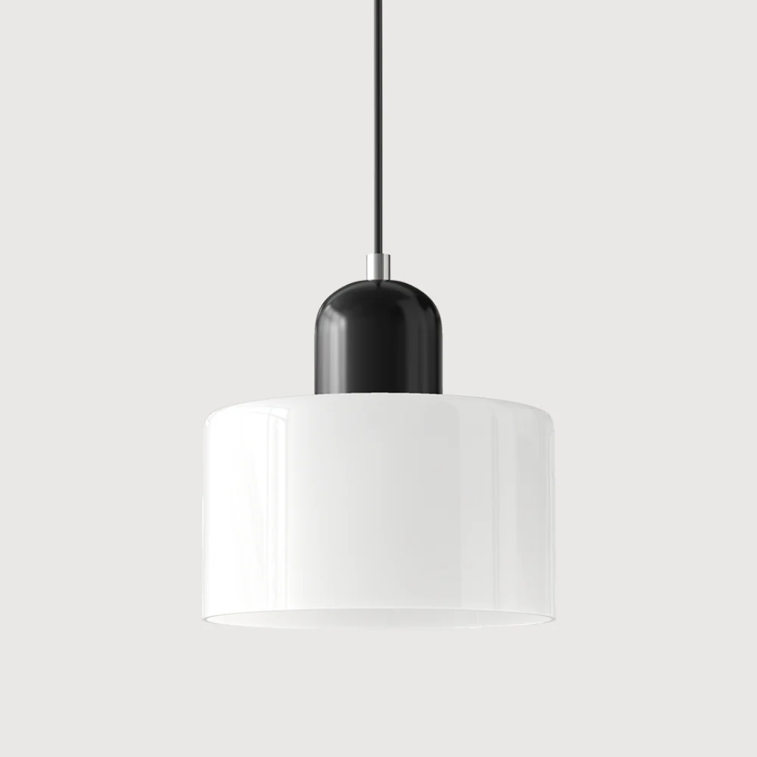 Suspension vintage en verre coloré et métal réglable, éclairage d’ambiance pour coin repas, plafonnier au design rétro | Sansoti
