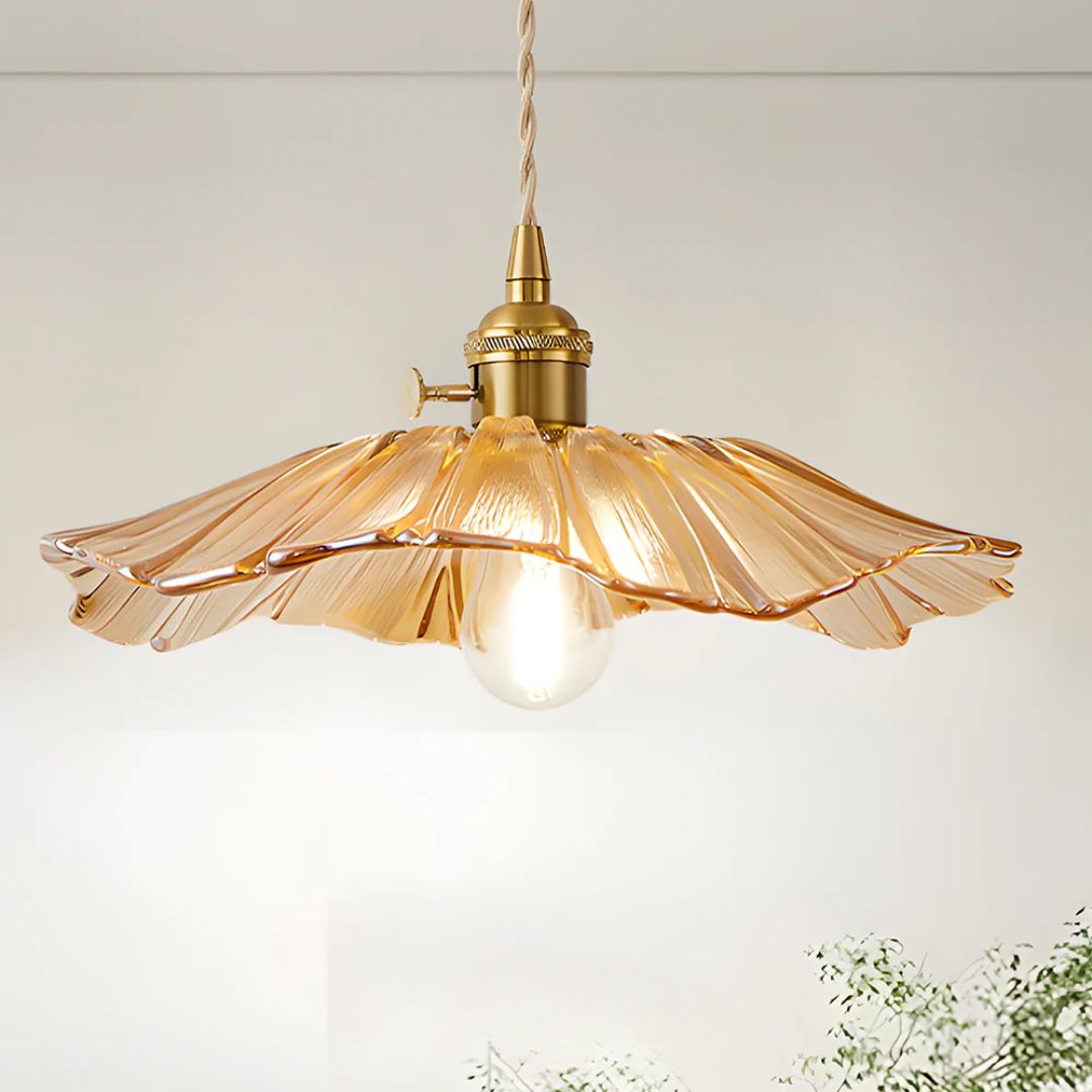 Cullivan Flower Hanglamp Glas Metaal Rood E27 Eettafel Verlichting Vintage Bloem Lamp Hal Sfeerverlichting | Sansoti