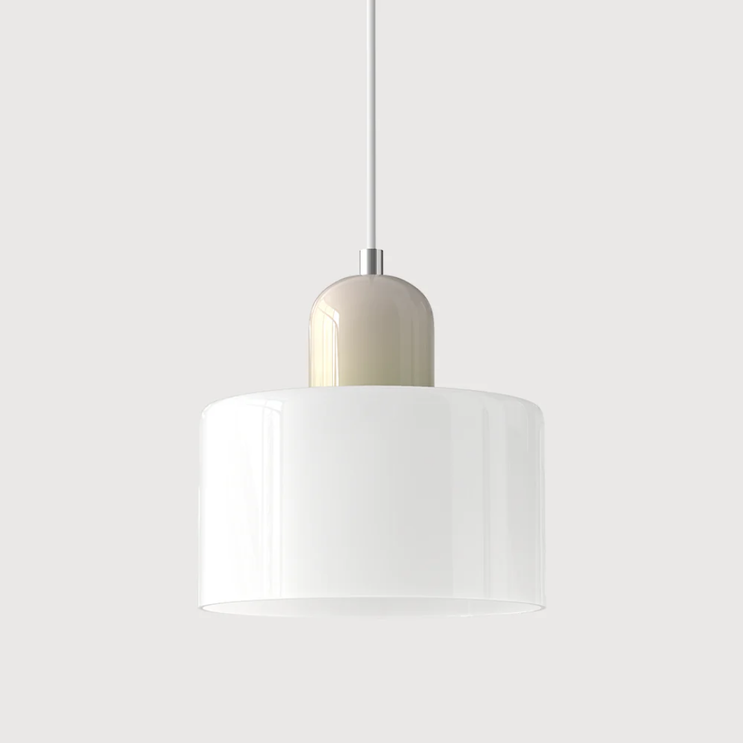 Suspension vintage en verre coloré et métal réglable, éclairage d’ambiance pour coin repas, plafonnier au design rétro | Sansoti